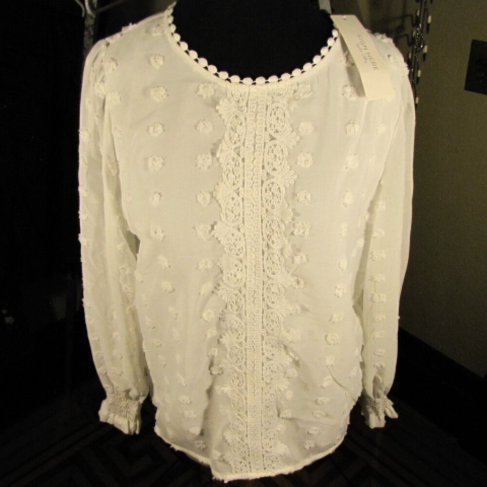 Sign Here Signature Clothing White Blouse Size Medium